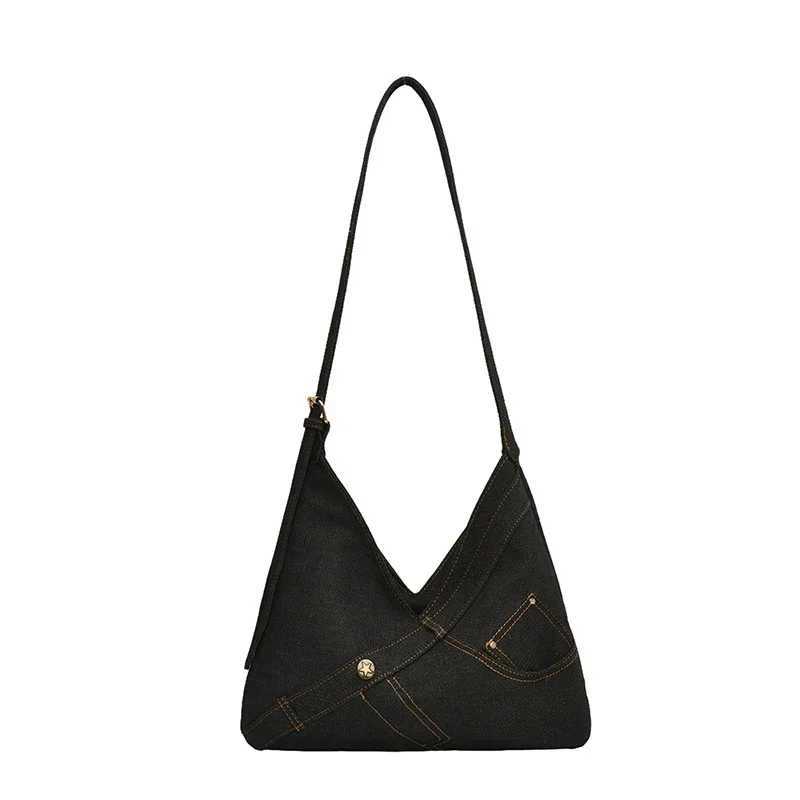 New Denim Zipper Large Capacity Ladies s Shoulder Bag 2024 High Quality Fashion Casual Versatile City Commuter Crossbody 241016