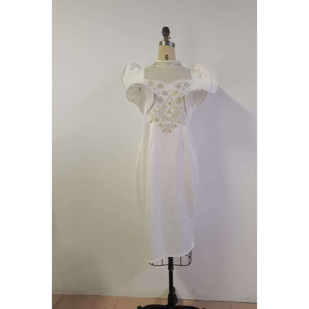 2022 Summer Large Ruffle Sleeve High Waist Commuter Mid Length Dress Floral Dress Self-cultivation Loose Novelty Short Pregnant Womens Dress Lace Dres