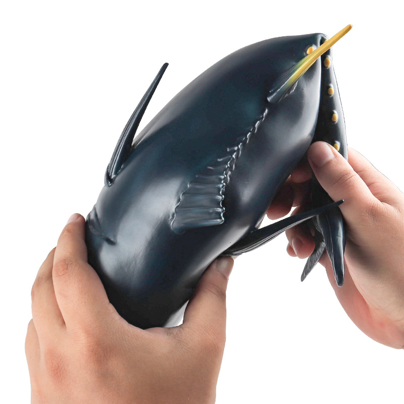 Large Soft Rubber Yellowfin Tuna Toy - Marine Creature Animal Model for Kids