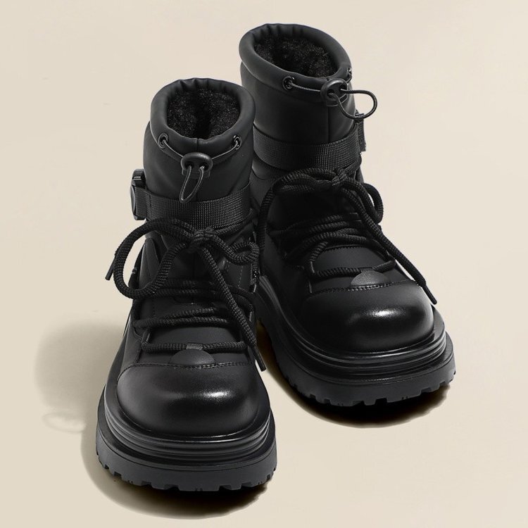 ddmytiger Thick soled snow women 2024 new model with plush for children's autumn and winter thick cotton shoes Martin boots ddmythur