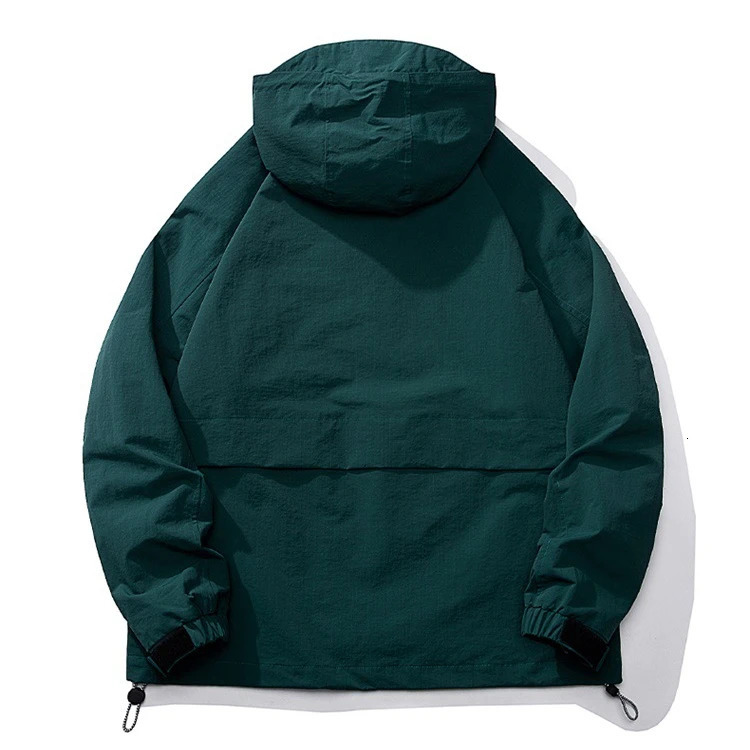 Mens Anorak jacket mens hip-hop jacket autumn windproof patch work and leisure streetwear mens outdoor coat top 4XL 241015