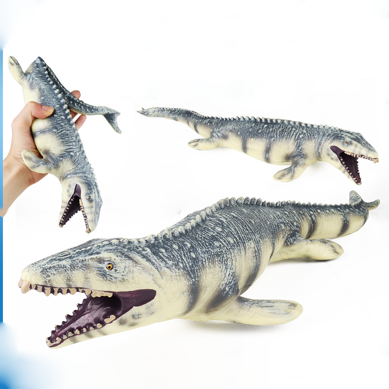 Children's Toy Soft Plastic Ocean Crocodile Dragon Animal Model - Black Brown