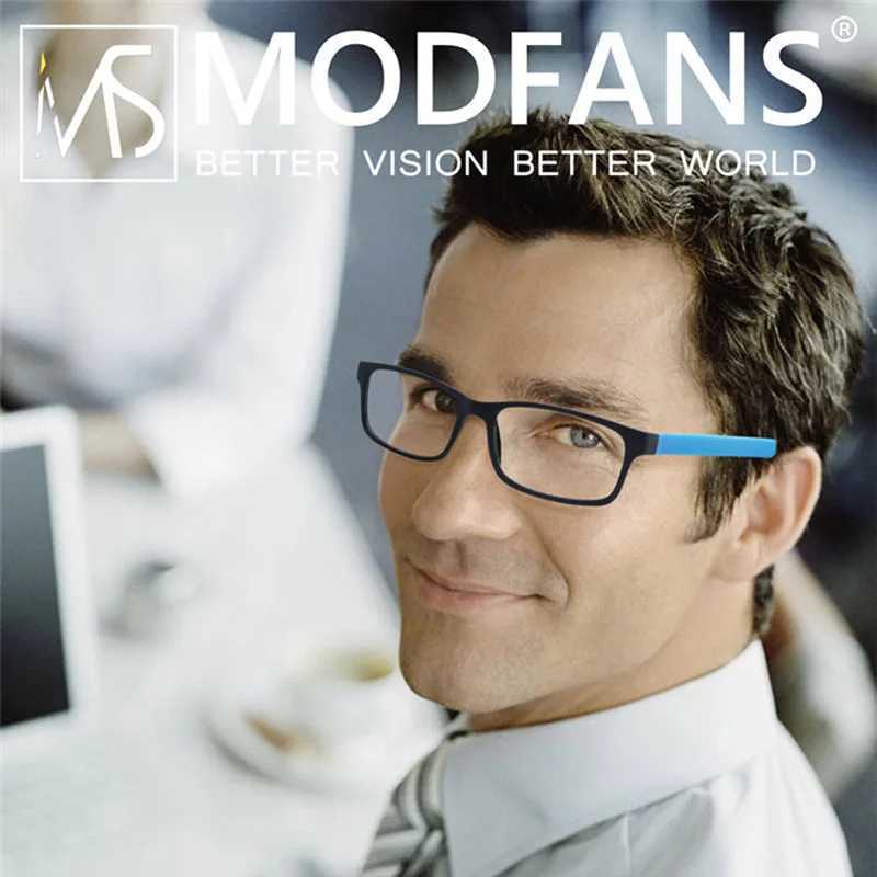 MODFANS Men Women Reading Glasses Rectangle Classic Frame Readers Eeyeglasses Flexible Spring Hinge with Diopter +1.0 to +4.0X241008