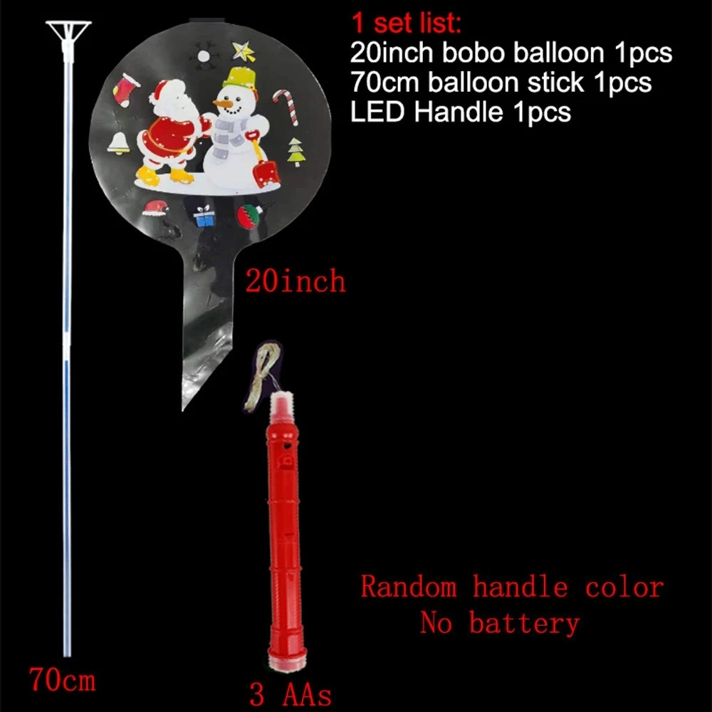 5-30pcs LED Bobo Balloons Santa Claus Transparent LED Light Up Balloons Glow Bubble Balloons Year Christmas Party Decoration 241016
