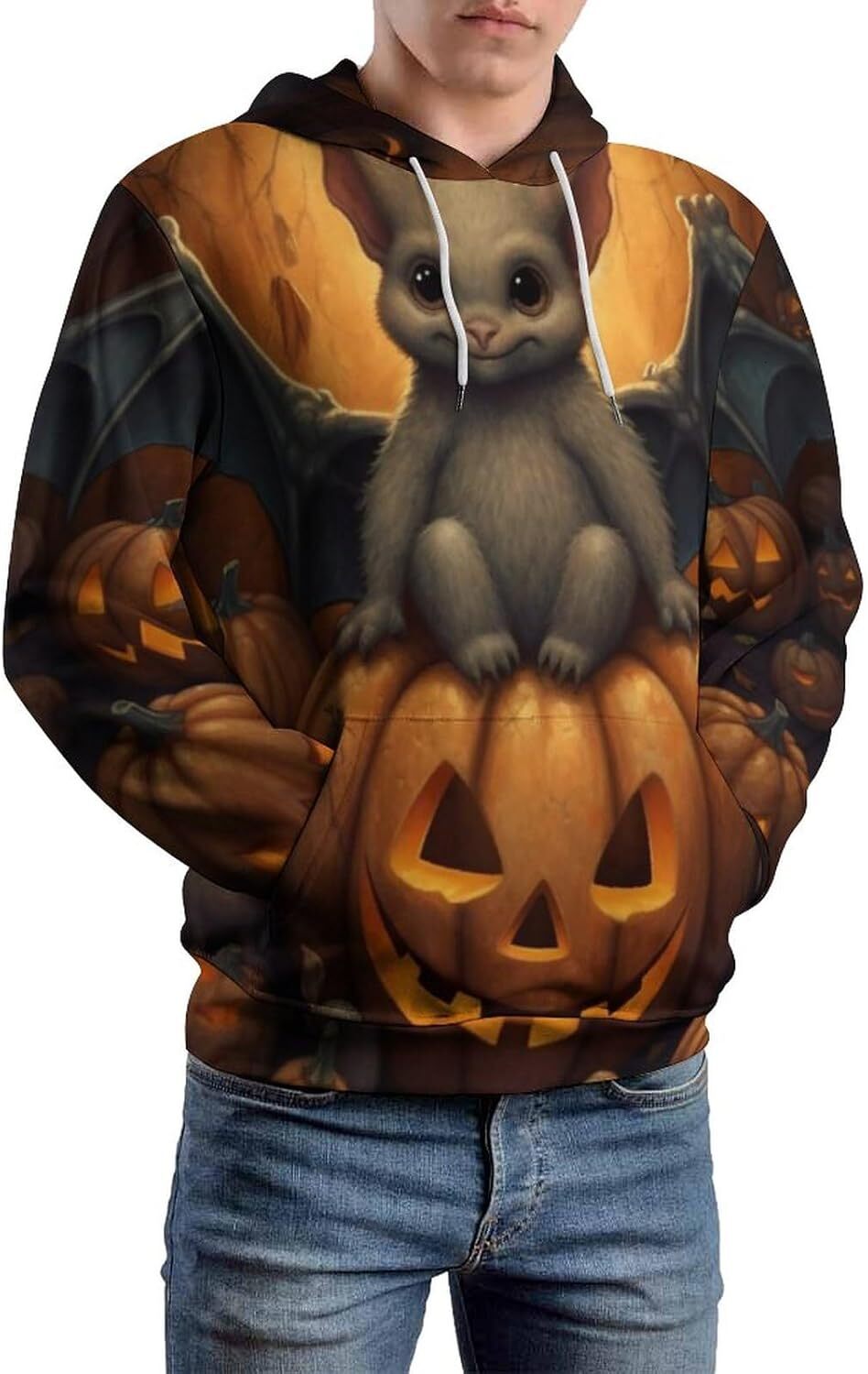 Hoodie for Mens Womens Unisex Dark Skull 3D Pattern Printed Pumpkin Lantern Anime Pattern Long Sleeve Pullover Hoodie Graphic Hoodies sweatshirt Fashi