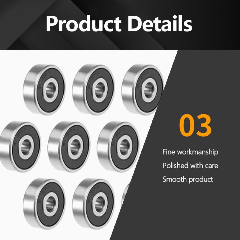 Zji Bearing China Factory 6301 Bearings 12mm ID 37mm Od 12mm Width 6301RS ABEC3 High Speed 6301 2RS Double Sealed Ball Bearings (10 Pack)