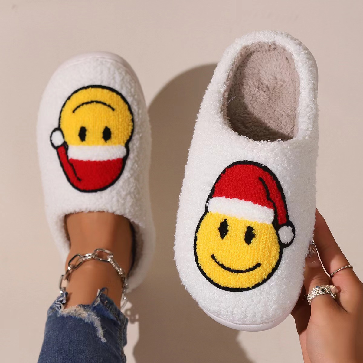 Christmas Party Home Indoor Soft Bottom Quiet Plus Warm Autumn And Winter Couple Slippers Free Shipping wholesale 223e