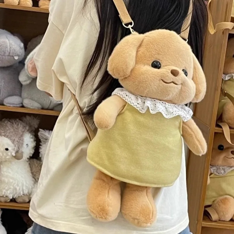 Super cute Sylvanian Poodle plush backpack yellow puppy super cute plush toy to give to girlfriend 241016