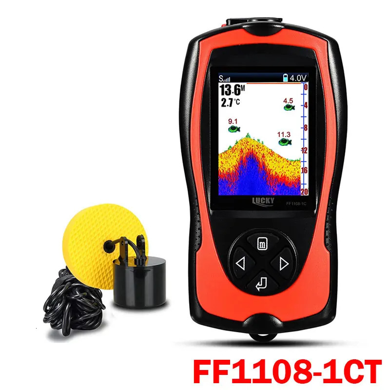 Lucky Rechargeable Fish Finder 08-1CWLA/CT wireless sonar sensor Fishing Finder color display maximum water depth of 45M 241016