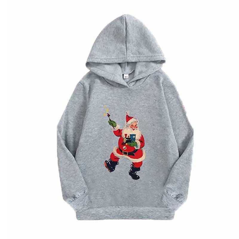 Interesting Santa Claus cartoon printed hoodie mens casual hoodie super large hoodie street clothing zipper unisex clothing Y241016