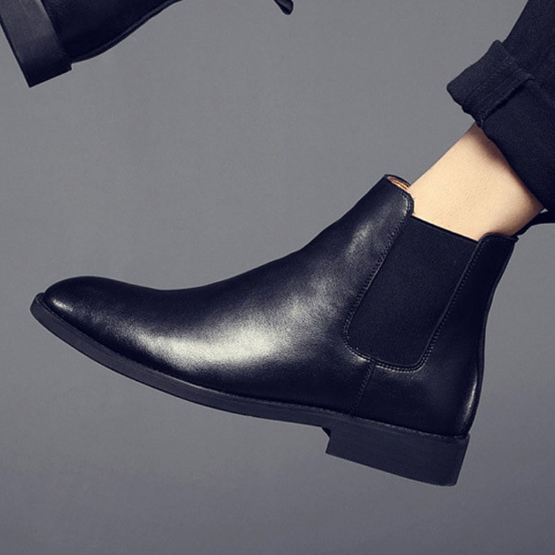 Chelsea Boots Men Cross-Border Plus Size 45 46 Supply Leather Autumn/Winter Men'S Boots English Doc Martens 35-46