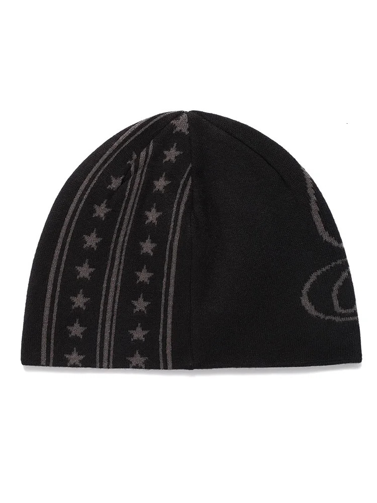 Womens Hat Beanie Knit Star Winter Y2k Streetwear Korean Fashion Kpop Wool Pullover Graphic Aesthetic Gothic Unisex Accessories 241016