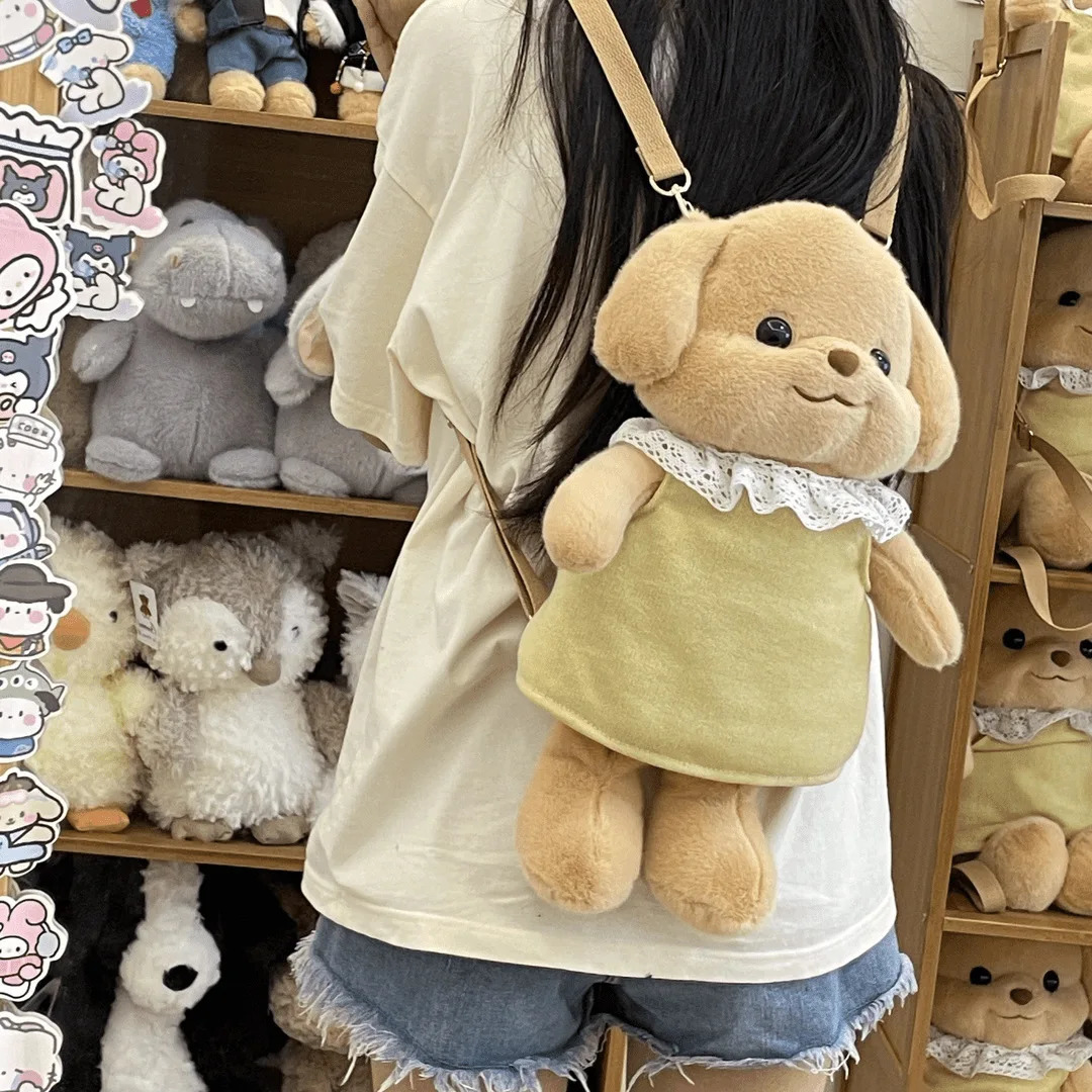 Super cute Sylvanian Poodle plush backpack yellow puppy super cute plush toy to give to girlfriend 241016