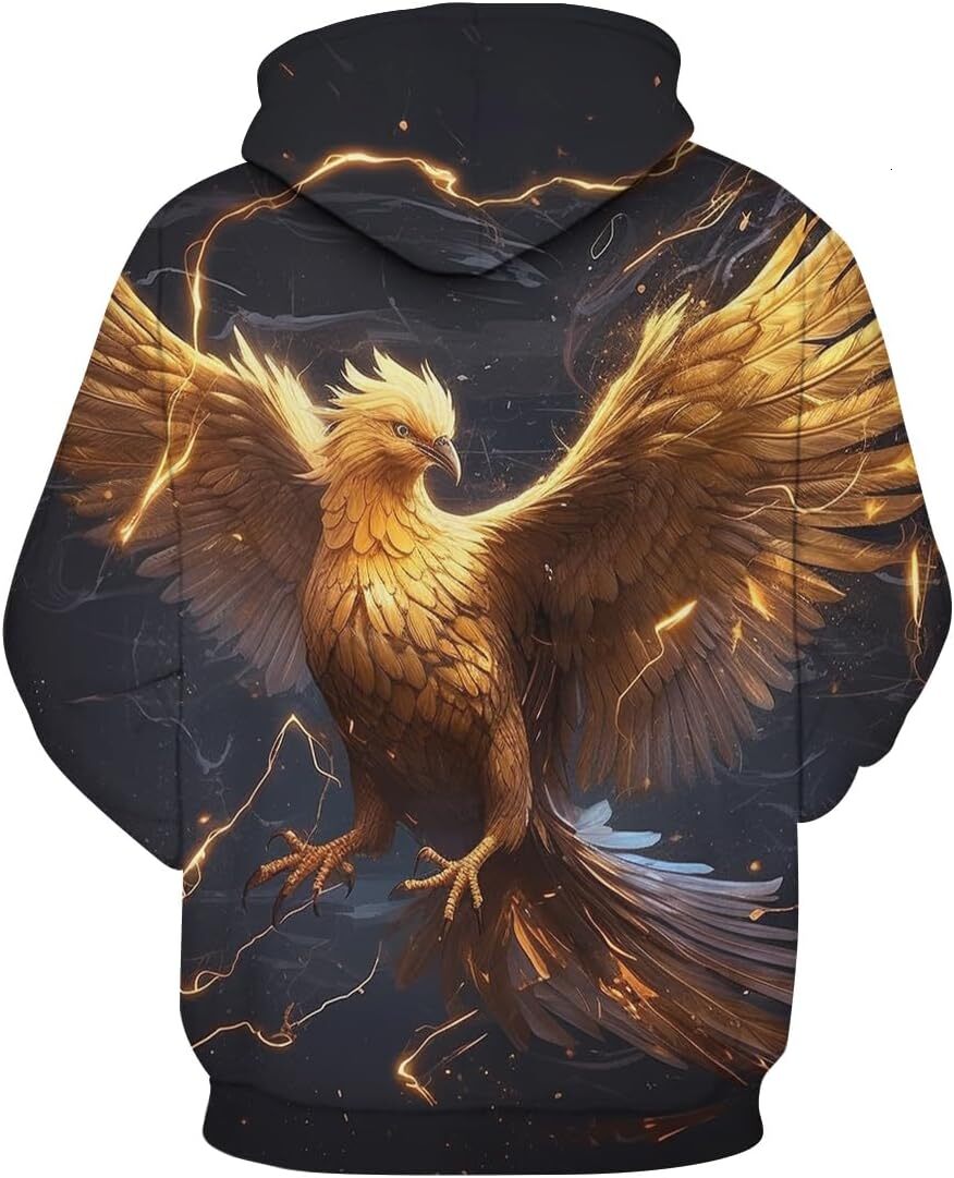 Hoodie for Mens Womens Unisex Phoenix Hoodies Men 3D Novelty Tie Dye Printed Long Sleeve Hooded Lightweight Pullover Hoodie Graphic Hoodies sweatshirt