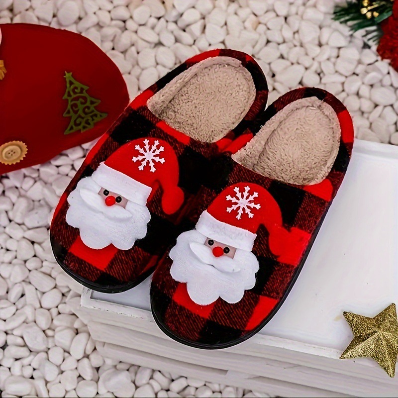 Women's winter Christmas cartoon plush cover toe soft warm comfortable home non-slip slippers Lover style 36-45 bac7