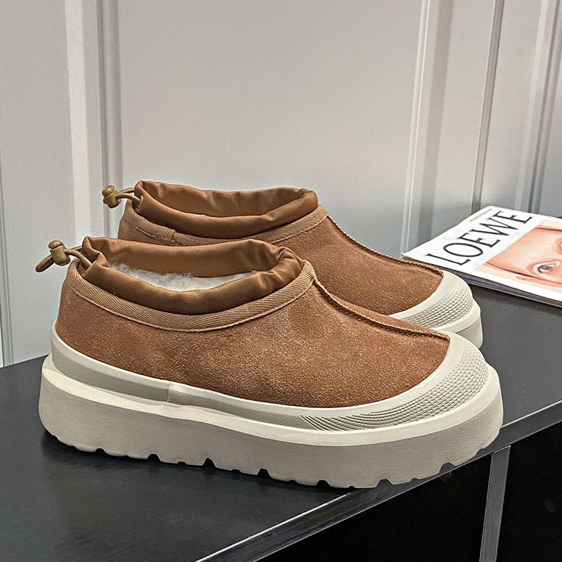 Round head thick bottom plus veet snow boots 2024 autumn and winter new fashion casual designer sneaker for women