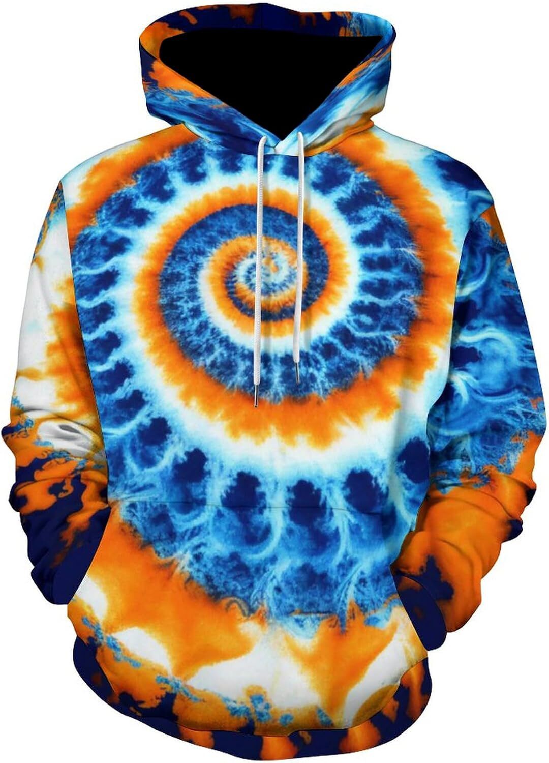 Hoodie for Mens Womens Mens Tie Dyed Spiral Hoodie Novel Casual Loose Fitting Long Sleeved Sportswear Pocket Graphic Hoodies sweatshirt Pullover Long 