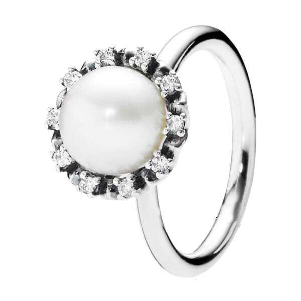 925 Sterling Silver Sparking Butterfly Pearl Bow Sparkle Halo Clear Zircon CZ Rings For Women Anniversar Wedding Jewelry