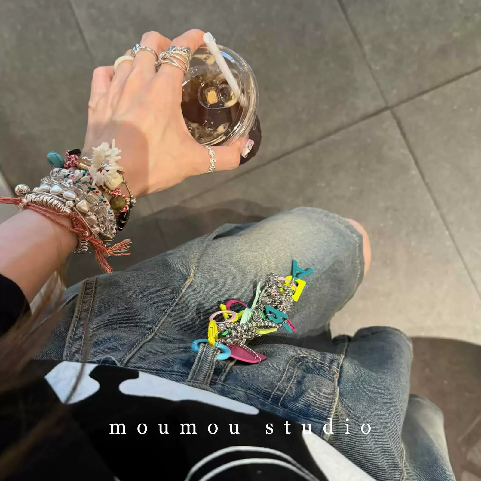3 Colored Letters Elements Bag Pendant Mobile Phone Chain Keychain Couples Gift Fashionable Accessorie 241008 4