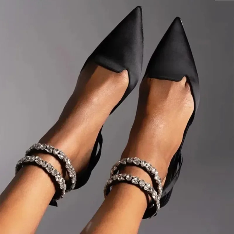 Sandals Women 2024 Summer Fashion Solid Pointed Toe Flat Womens Sandals Sexy Party Wedding Shoes Ladies Zapatos 241016