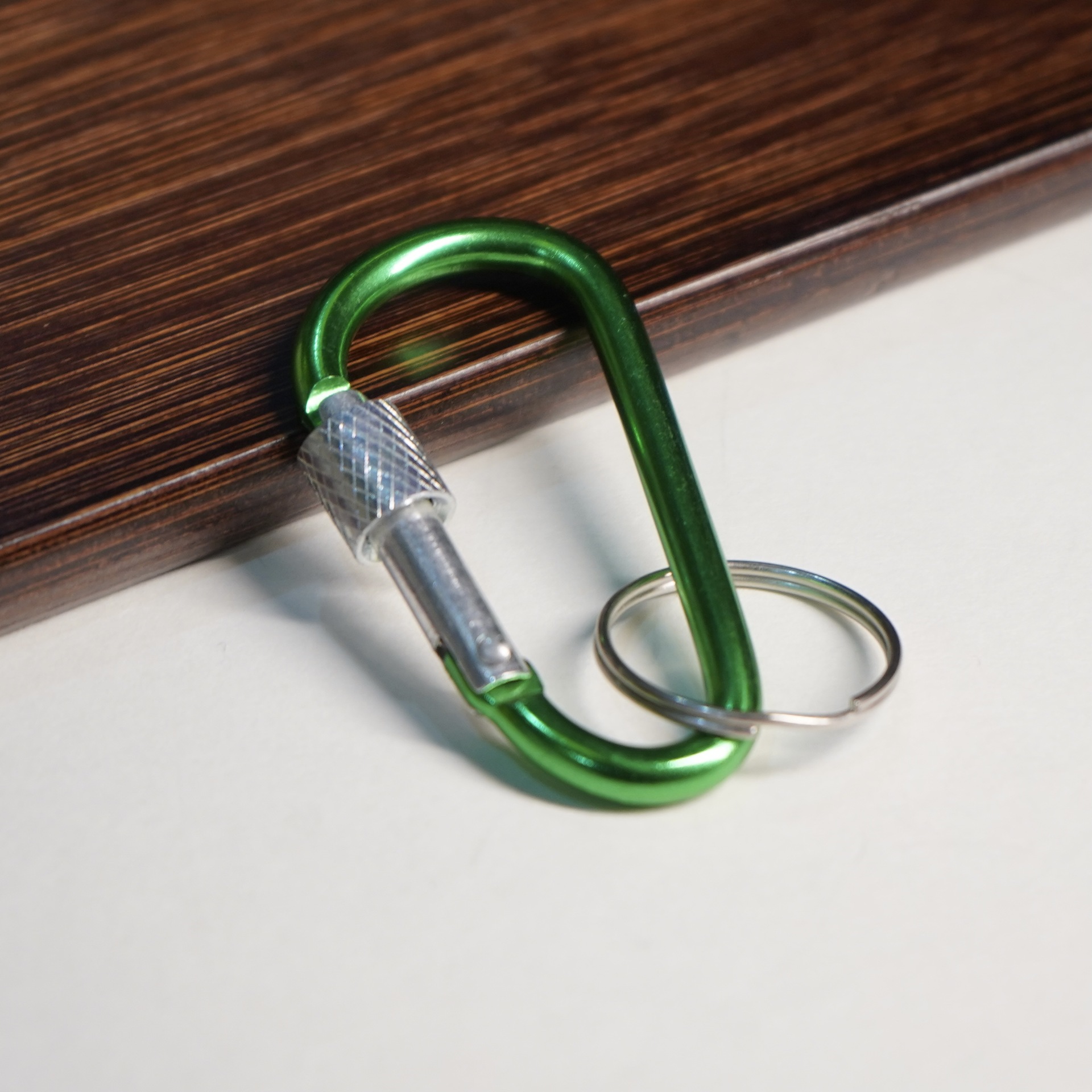 Secure D Type Lock Carabiner with Key Ring - Versatile Hook for Mountaineering Gear and Power Banks