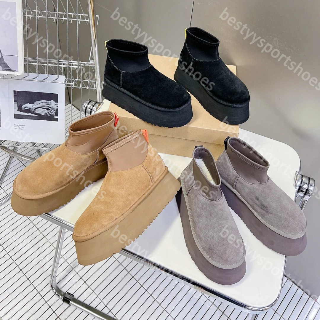 Designer Classic Ultra Mini Boots Snow Boot Platform Short Women Men Fur Sheepskin Tasman Tazz Chestnut Sand Mustard Seed boot 35-42