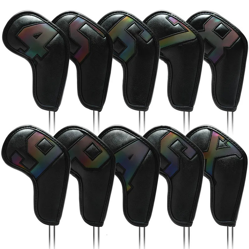 10 pieces Golf Iron Head Covers Iron Headcovers PU Leather Wedges Covers Fast delivery 241010
