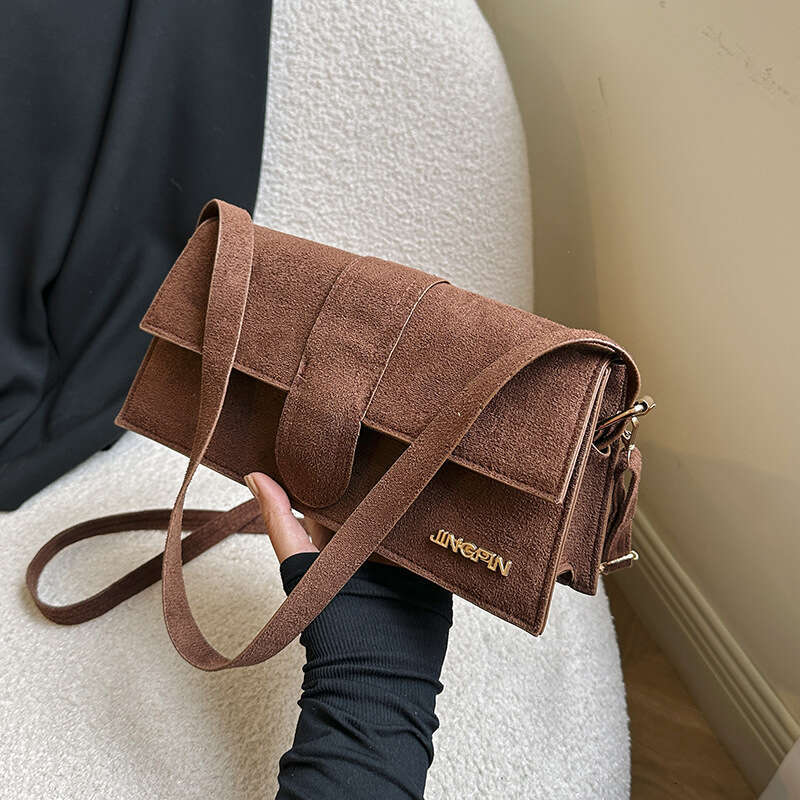 popular suede underarm new texture simple letter single shoulder diagonal cross versatile exquisite small bag d277