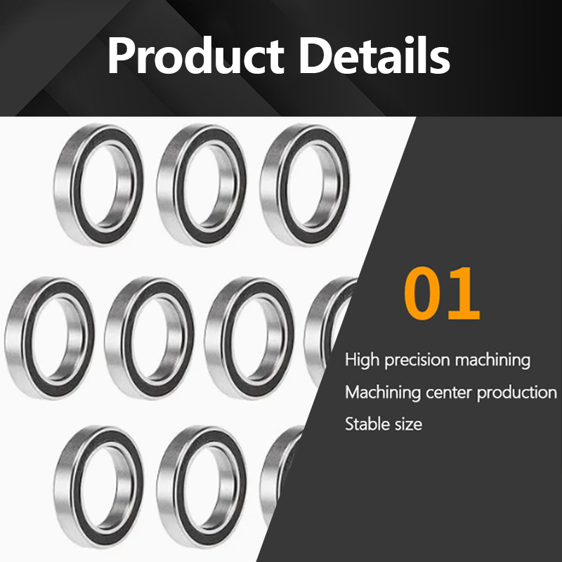 Zju Bearing 10PCS 6807-2RS Deep Groove Ball Bearings 35477mm Thick Chrome Steel ABEC5 Double Sealed Bearing for Motors Pumps Conveyors