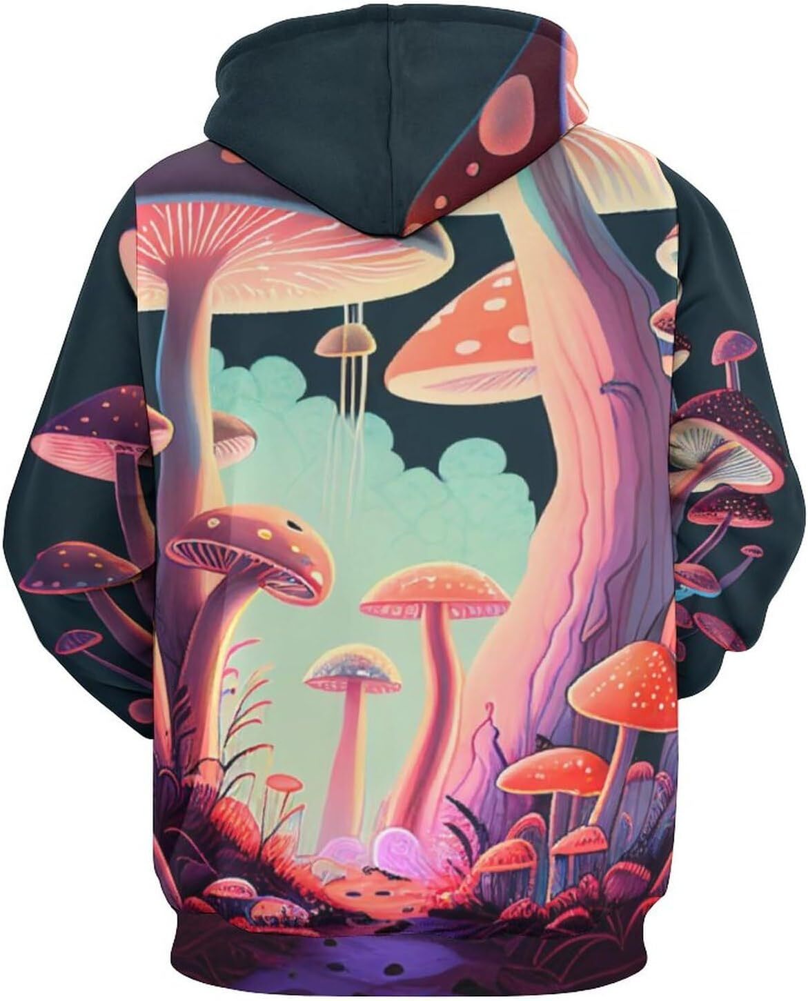 Hoodie for Mens Womens Retro Mushroom Hunter Foraging Hoodies 3D Funny Pattern Print Tie Dye Pullover Hoodie Graphic