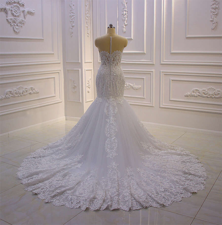 New Design Mermaid Wedding Dress With Cape