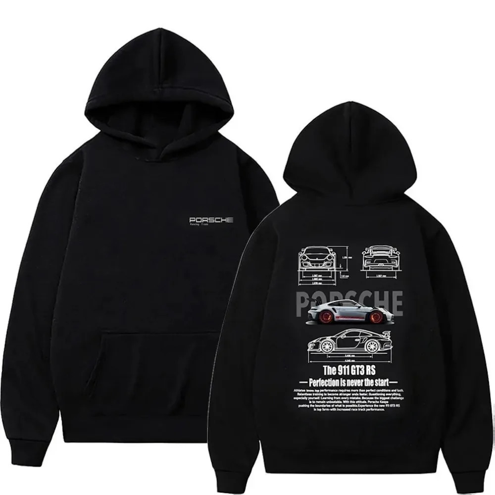 n Casual Cotton Classic Fashion Car Letter Hoodies Aesthetic GT3RS Tops Pullover Sweatshirt Oversized 911 Unisex 241011