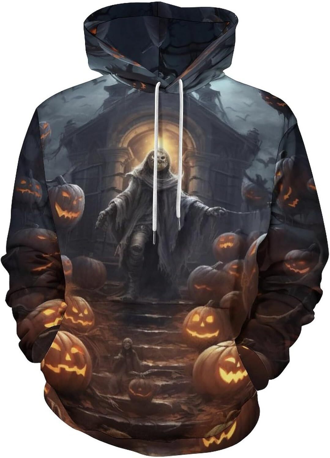 Hoodie for Mens Womens Unisex Psychedelic Skull Halloween Ghost Hoodie Pumpkin Lantern Sweatshirt Hoodie Graphic Hoodies sweatshirt Fashion Trends