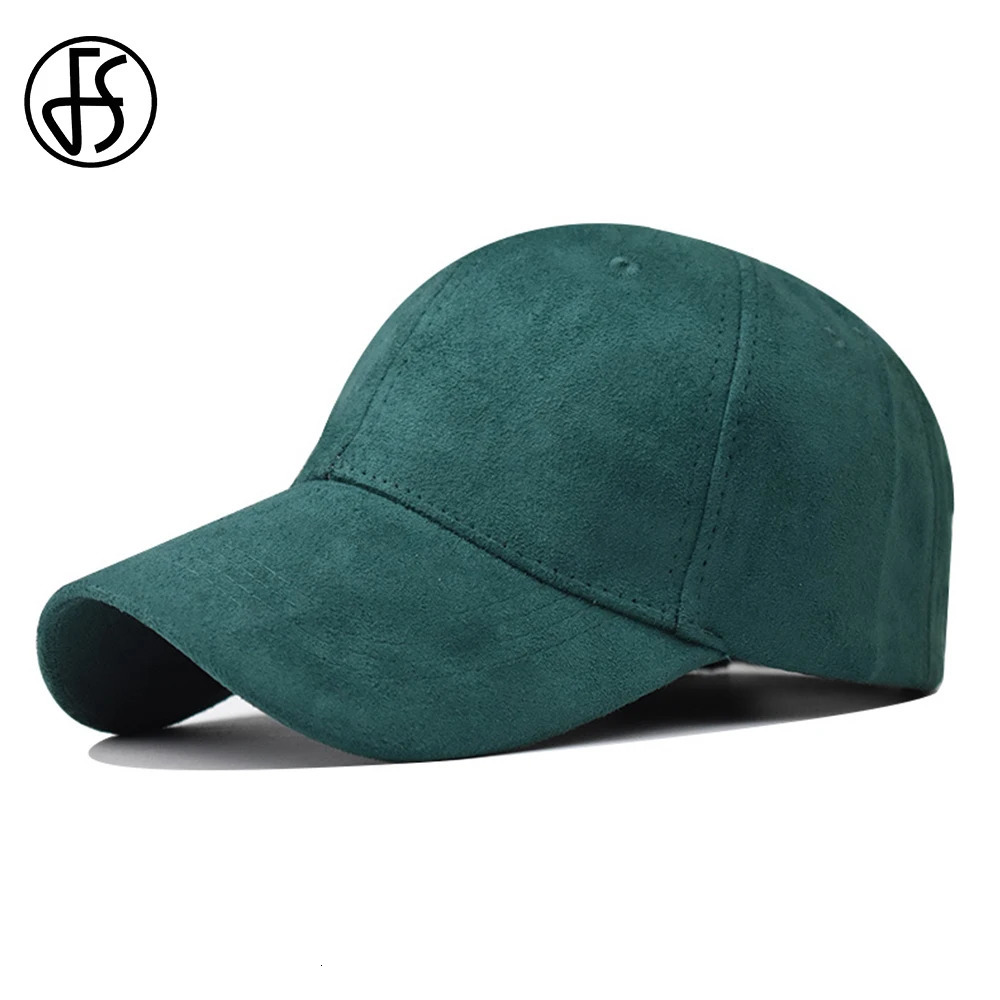 FS Winter Suede Baseball Cap For Men Yellow Green Women Hat Streetwear Curved Brim Trucker Caps Gorras Para Mujer 241016