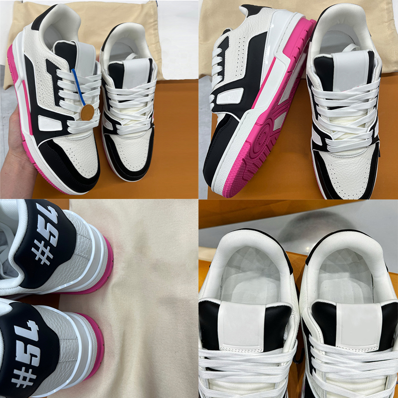 Belle femme Arrivée Arrivée Sneakers polyvalents en cuir grainé Palette blanche noire Black Basketball Sneakers de basket-ball Fashion Shoes Unis
