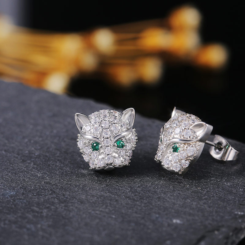 Cubic Zirconia Rhinestone Leaf Stud Earrings for Women Man Gold Silver Designer Jewelry Flower Bird Owl Bowknot Leopard Earrings Ice Out Crystal Fine 