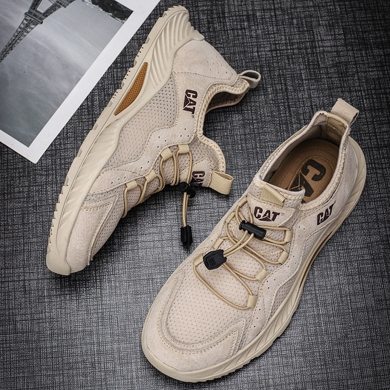 High Quality Outdoor Men's Sneakers Fashion Brown Elastic Casual Man Summer Mesh Breathable Non-Slip Sports Shoes For Men