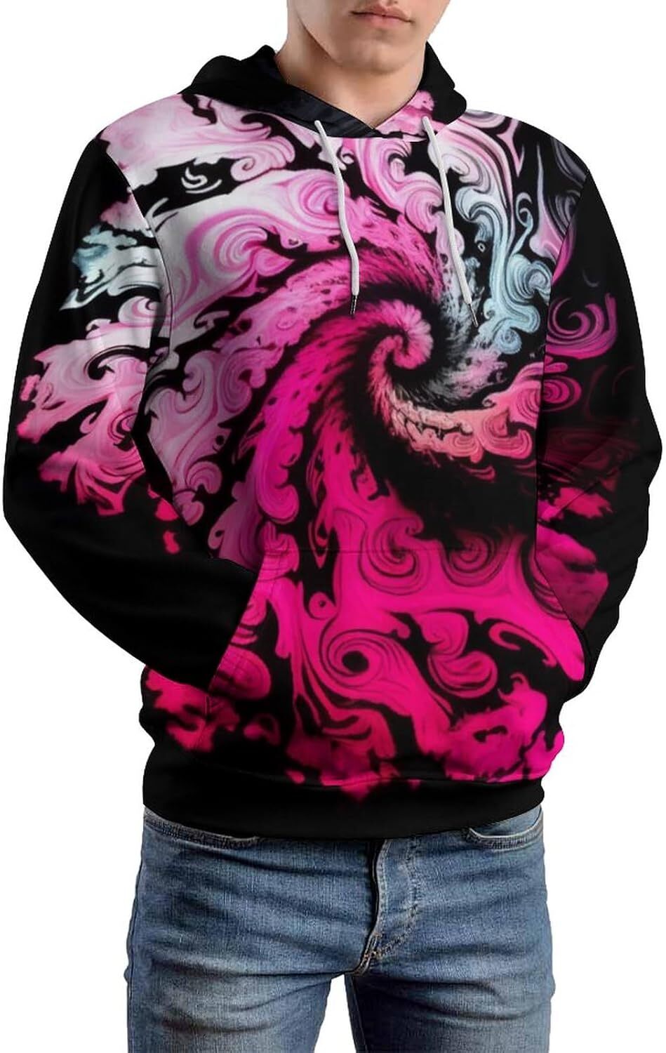 Hoodie for Mens Womens Funny Rainbow Tie Dyed Liquid Hoodie Casual Summer Sweatshirt Hoodies Graphic Hoodies sweatshirt Pullover Long Sleeve