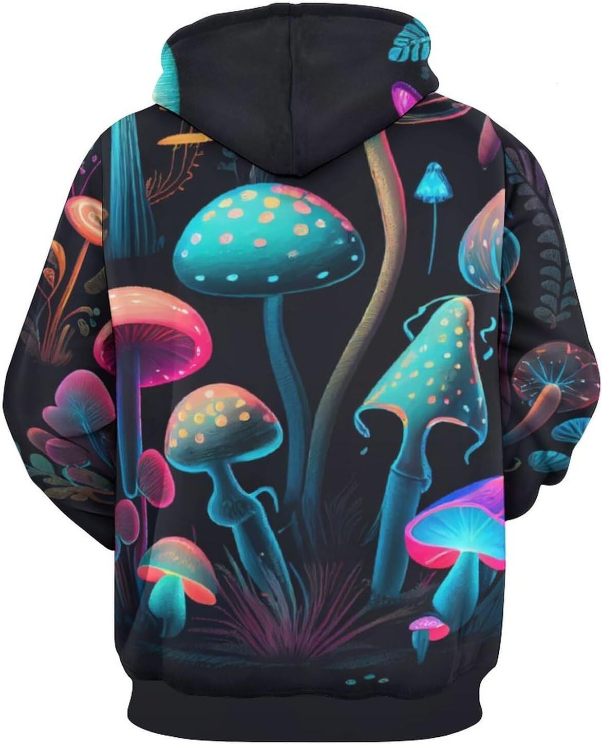 Hoodie for Mens Womens Novelty Funny Colorful Mushroom Hoodie Retro Cute Mushroom Tie Dye Pattern Sweatshirt Clothes Graphic Fashion Trends