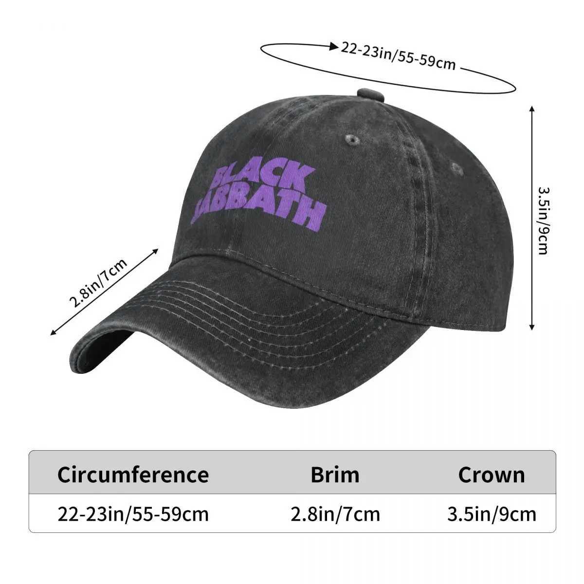 Black Sabbathe Music Baseball Caps Casual Distressed Washed Rock Headwear Unisex Outdoor Workouts Unstructured Soft Caps HatX240930
