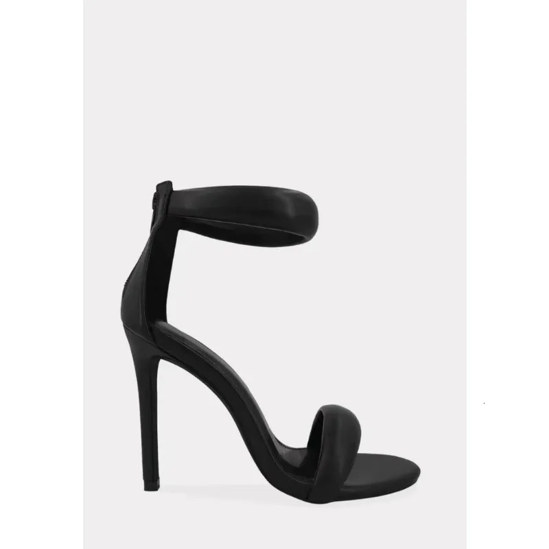Sandal 2023 Concise Style Onestrap Sandals for Girl Sexy Stiletto Heel Back Zip Cover Heels Summer Sandalias Gold