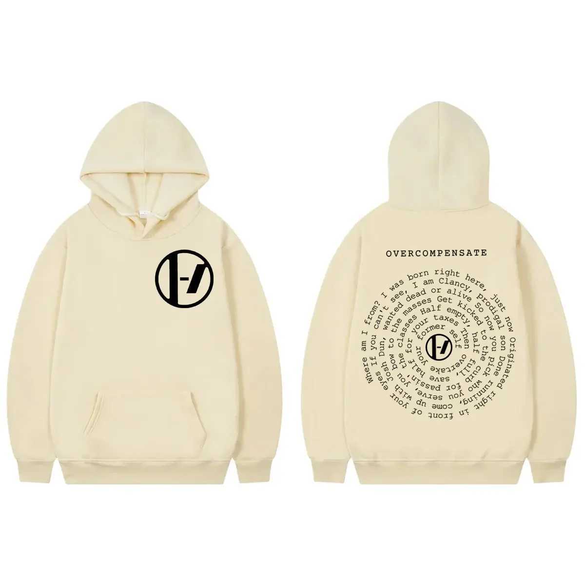 Twenty One Pilots double-sided printed hooded sweatshirt fashionable and casual oversized pull-out mens and womens casual long Sleve Flce sweatshirt C