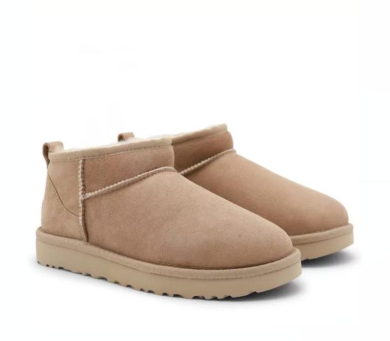Women ultra mini snow boots slipper winter new popular Ankle Sheepskin fur plush keep warm boots with card dustbag beautiful gifts Antelope Reindeer Color