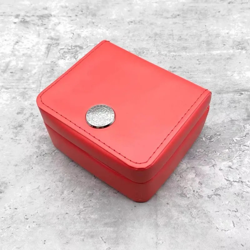 Red watch box personalized leather watch box storage shockproof organizer portable mysterious packaging gift 241011