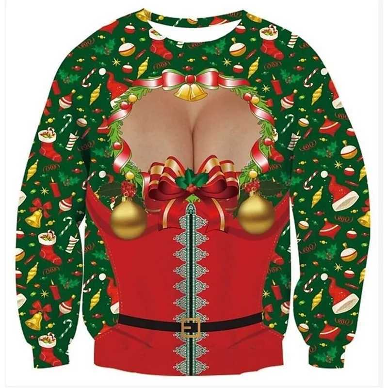 Unisex mens Christmas sweater 3D printed with funny graphics pullover sweater hoodie party oversized sweatshirt Y241016