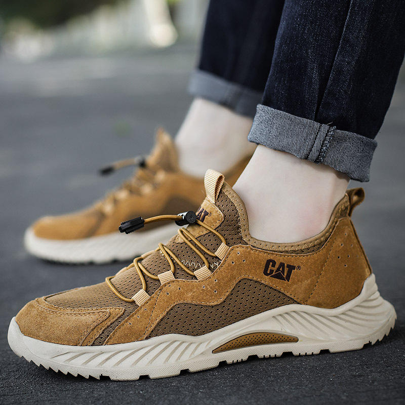 High Quality Outdoor Men's Sneakers Fashion Brown Elastic Casual Man Summer Mesh Breathable Non-Slip Sports Shoes For Men