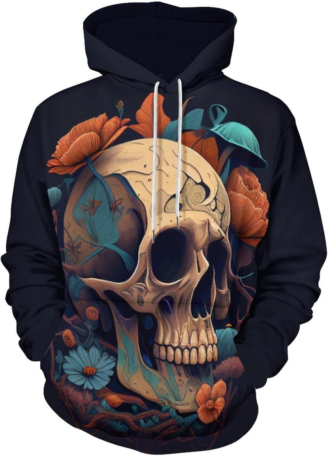 Hoodie for Mens Womens Mens Novelty Mushroom Skull Hoodies 3D Funny Graphic Print Sweatshirt Hoodie Graphic Hoodies sweatshirt Pullover Long Sleeve