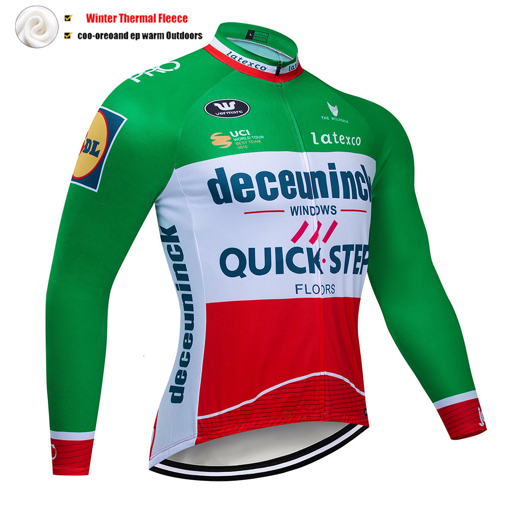 ddmytiger 2024 QUICK STEP Fleece Cycg Jacket Men Winter Bicycle Clothing MTB Long Sleeve Tops Road Bike Jersey Wool Shirts 2+