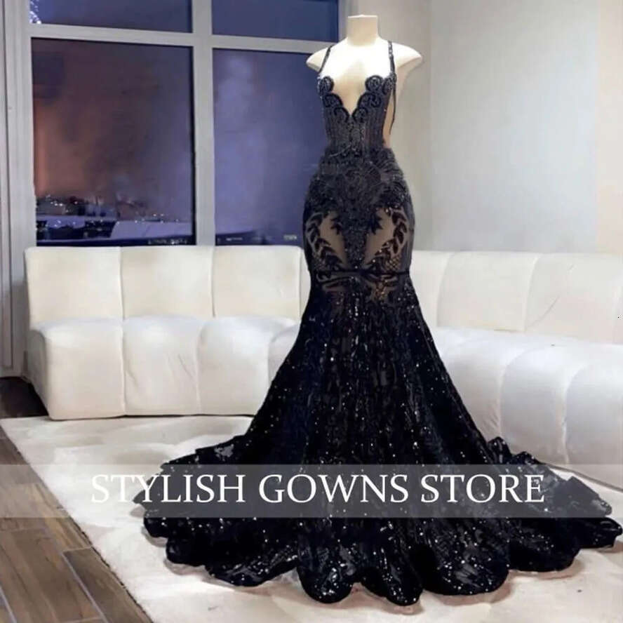 Prom Long Halter Red Dress For Black Girls Sparkly Sequined Birthday Party Dresses Feathers Formal Gown Mermaid Evening Es Mal