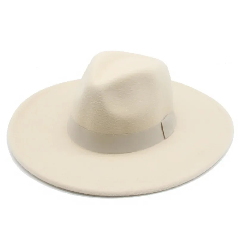 Fedora Womens Hat 9.5cm Wide English Dress Mens Hat Felt Hat Panama Church Wedding Ribbon Band Mens Hat Sombreros De Mujer 241011